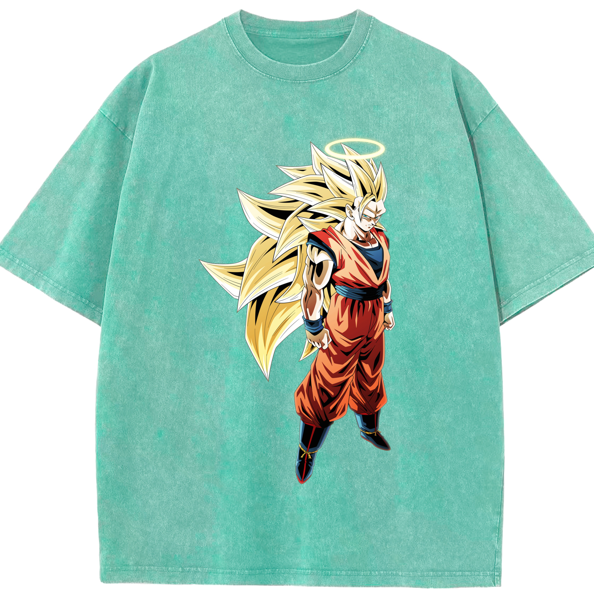 （画像用） ドラゴンボール 孫悟空（そん ごくう）Son Goku カカロット DRAGON BALL Kakarotto 綿100% ヴィンテージ風 半袖Tシャツ（フロントプリント）